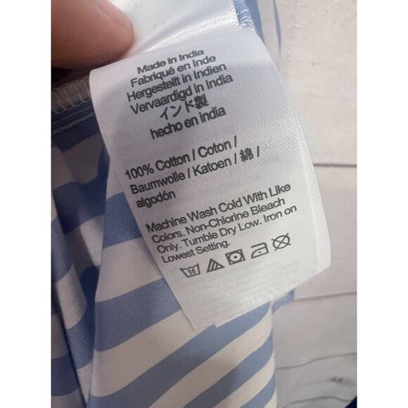 J. Crew NWT Dress Blue White Stripes Buttons Tie Waist Size Large Classy Preppy - Picture 3 of 5